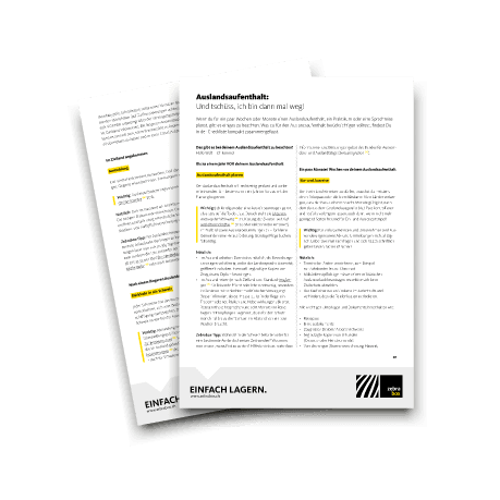 Mockup of the checklist for a stay abroad from Zebrabox